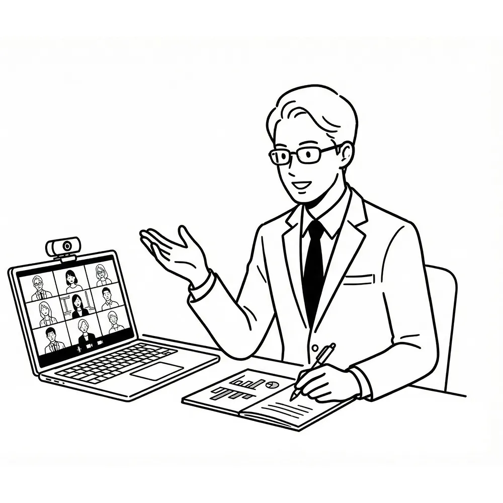 WEB会議イラスト