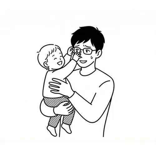 メガネに触られやすいパパ・ママ